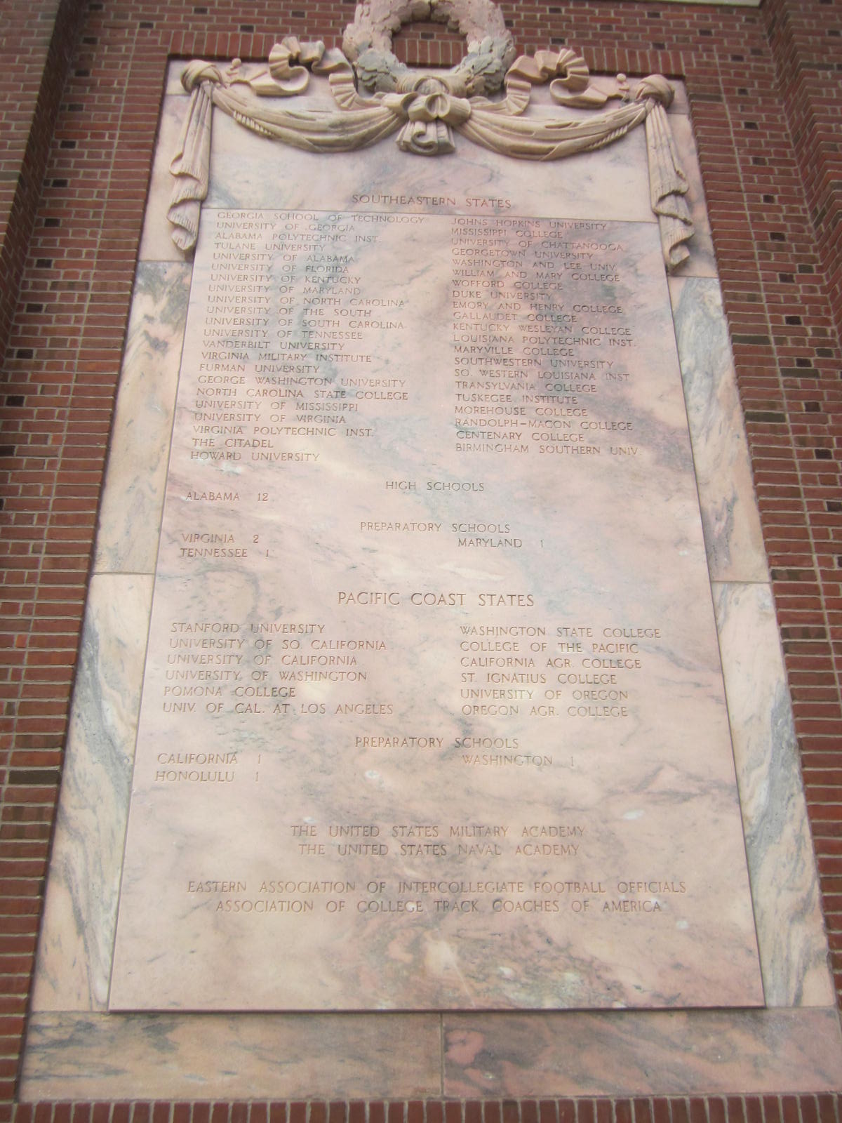 Stone Plaque Rt Side Of Walter Camp Memorial-Yale Bowl ...